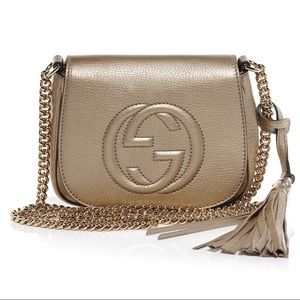 Metallic Gold Small Chain Gucci Soho bag